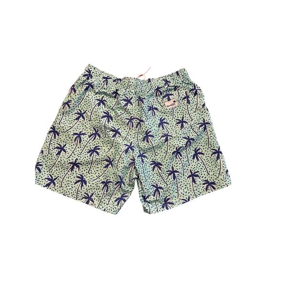 BOARDIES Men’s Swim Trunks L Palm Tree Print Green Blue Quick Dry NWT - Picture 3 of 7